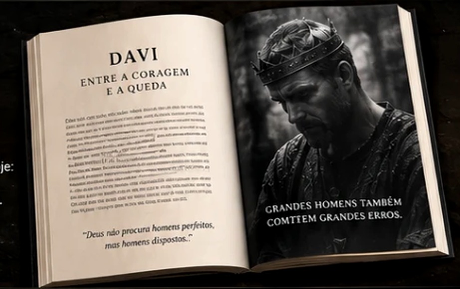 Livro aberto mostrando uma das histórias